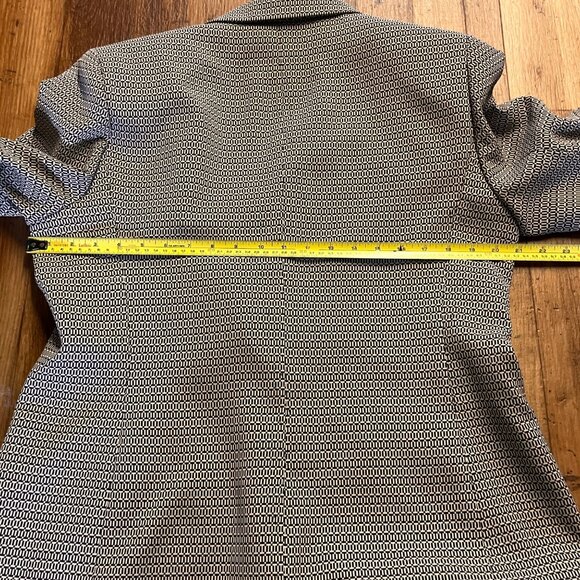 Le Suit Womens Black White Geometric Blazer Skirt Set Size 14 Office Career Corp - Picture 7 of 16